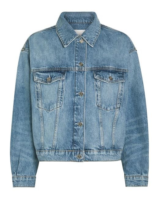 Anine Bing Blue Quincy Panelled Denim Jacket