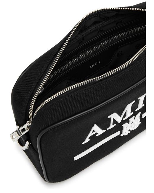 Amiri Black Ma Bar Logo-embroidered Canvas Cross-body Bag