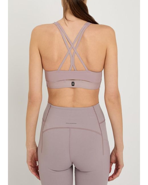 On Shoes Purple Studio Stretch-Jersey Bra Top
