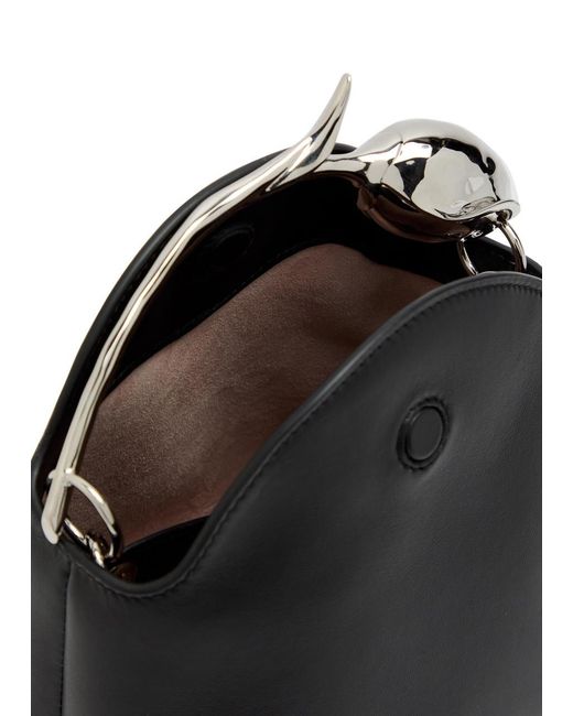 Erdem Black Bloom Mini Leather Top Handle Bag