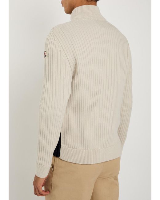 Moncler White Quilted Shell And Knit Jacket for men