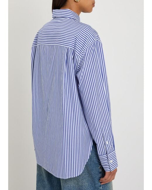 Rag & Bone Blue Connie Striped Cotton-Poplin Shirt