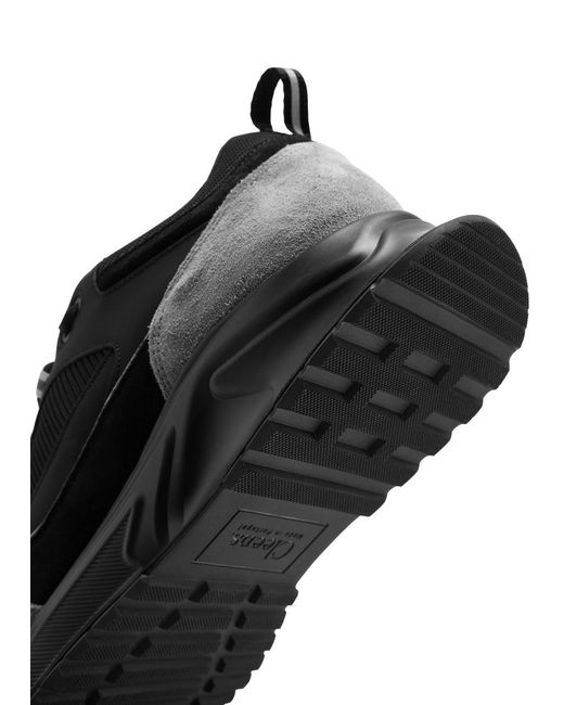 Cleens Black Essential Runner Evo Panelled Mesh Sneakers for men