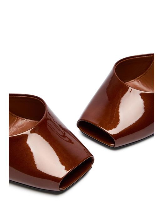 Saint Laurent White La Scandale 110 Patent Leather Sandals