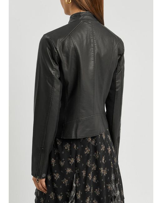 Free People Black Max Faux Leather Jacket