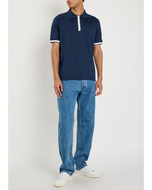 Sandbanks Blue Logo Cotton Polo Shirt for men