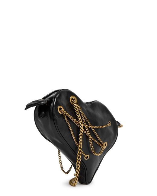 Vivienne Westwood Black Cora Chain-Embellished Leather Cross-Body Bag