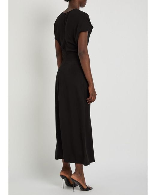 Anine Bing Black Zadig Stretch-Crepe Midi Dress