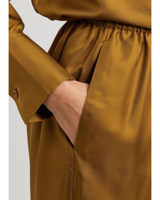 Rohe Natural Wide-Leg Silk-Satin Trousers