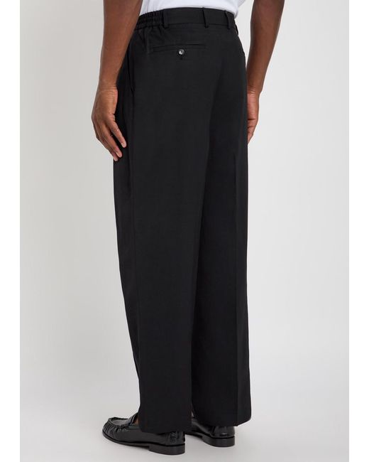 MKI Miyuki-Zoku Black Pleated Woven Suit Trousers for men