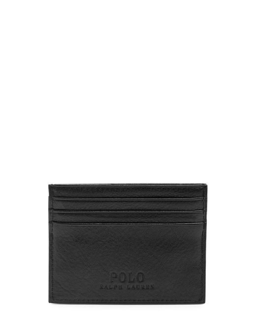 Polo Ralph Lauren Logo Leather Card Holder in Black for Men Lyst UK