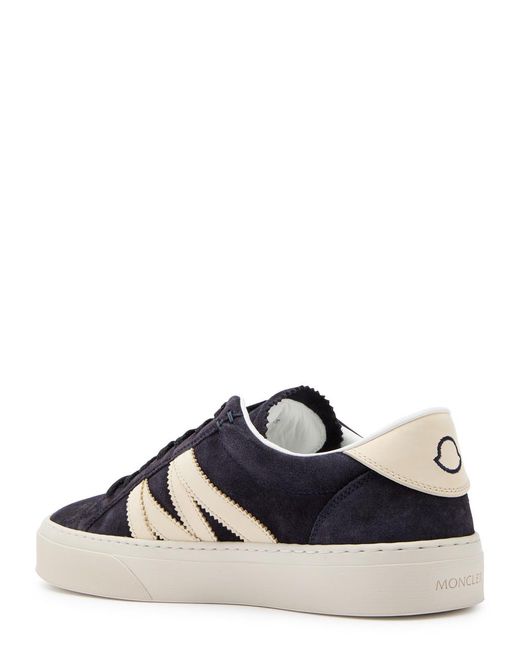 Moncler Blue Monaco Suede Sneakers for men