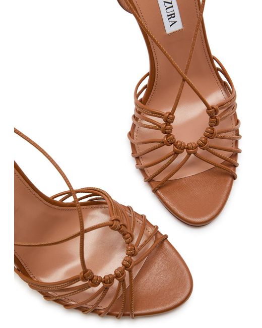 Aquazzura Brown Ritmo 105 Leather Sandals