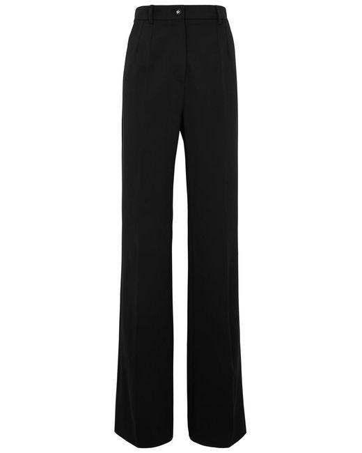 Dolce & Gabbana Black Wide-leg Stretch-jersey Trousers