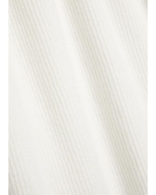Lisa Yang White Amaya Ribbed Cotton And Cashmere-Blend Tank Top