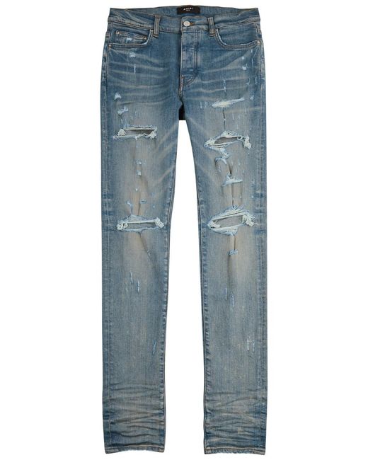 Amiri Thrasher Plus Distressed Skinny Jeans in Blue for Men Lyst UK