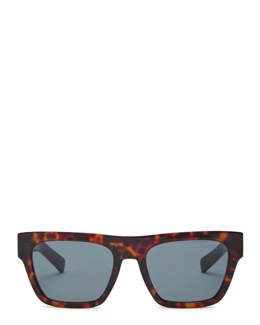 Prada Black Flattop Square-Frame Sunglasses for men