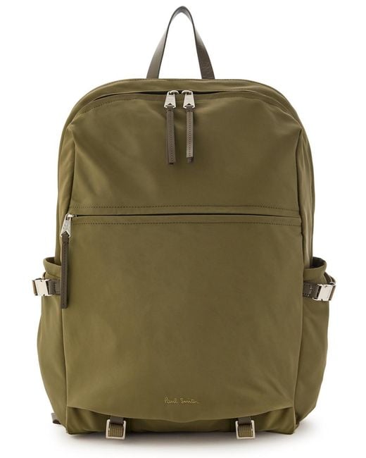 Paul Smith Green Logo-Embroidered Nylon Backpack for men