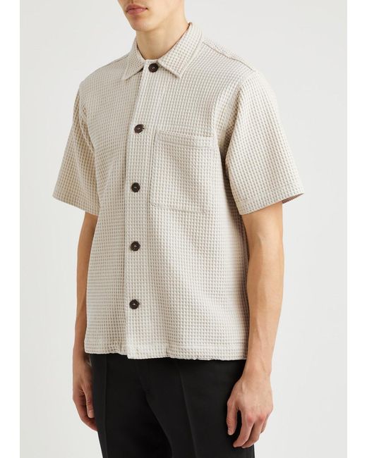 Universal Works Natural Tech Waffle-Knit Cotton Shirt for men