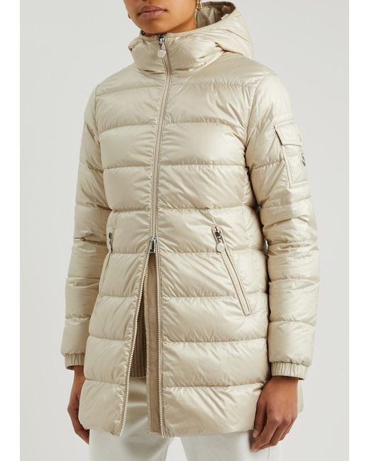 3 MONCLER GRENOBLE Natural Moncler Glements Hooded Quilted Shell Coat
