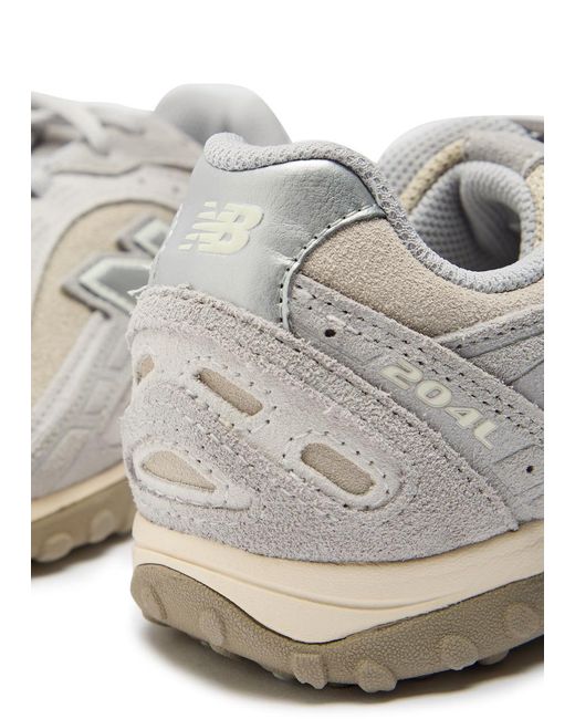 New Balance White 204L Panelled Suede Sneakers
