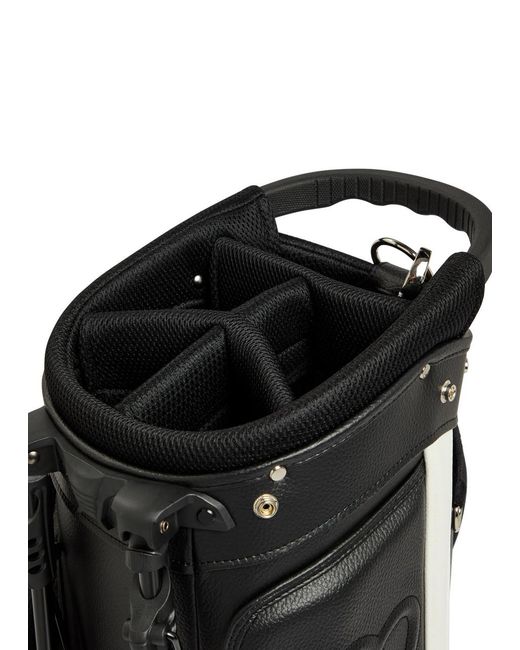 Malbon Black Embroidered Faux Leather Golf Cart Bag for men