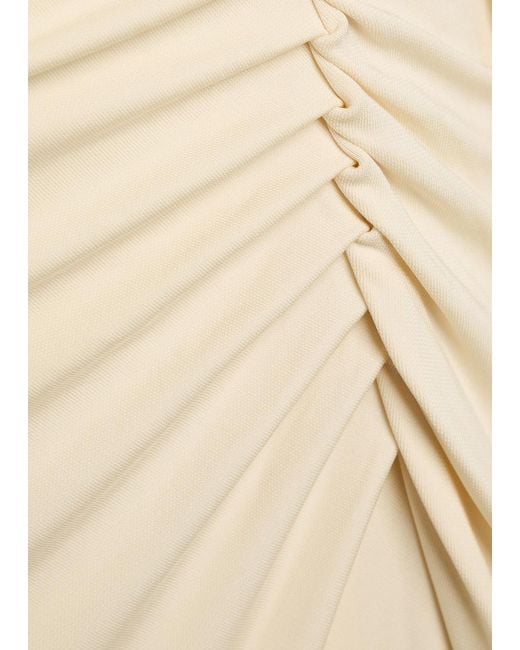 Jonathan Simkhai Natural Demi Draped Cape Jersey Gown