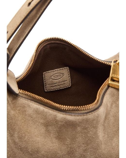Tod's Brown Mini Suede Top Handle Bag