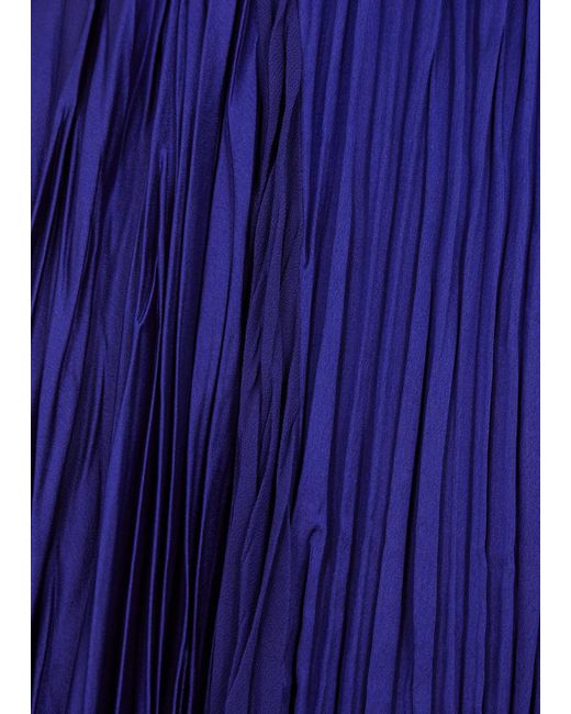 High Purple Finery Plissé Satin Maxi Dress