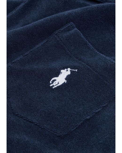 Polo Ralph Lauren Blue Spa Logo-Embroidered Terry Shirt for men