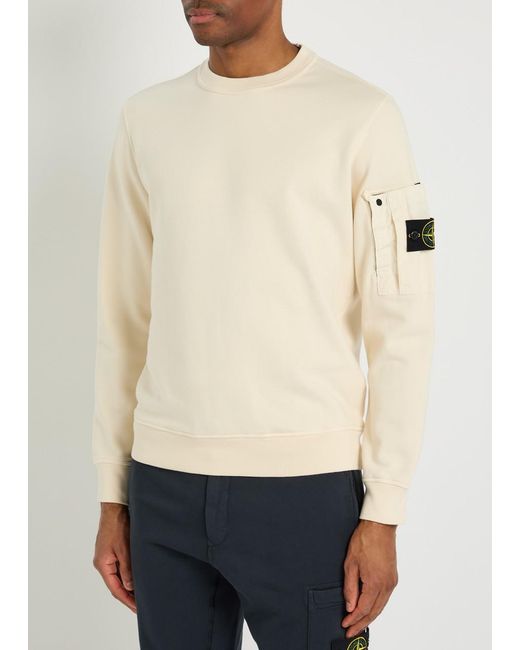 Stone Island Natural Logo Cotton Sweatshirt for men