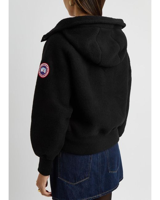 Canada Goose Black Chilliwack Hooded Wool-Blend Fleece Jacket