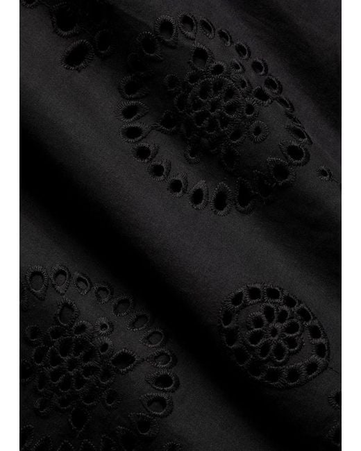 Matteau Black Broderie Anglaise Cotton Midi Dress