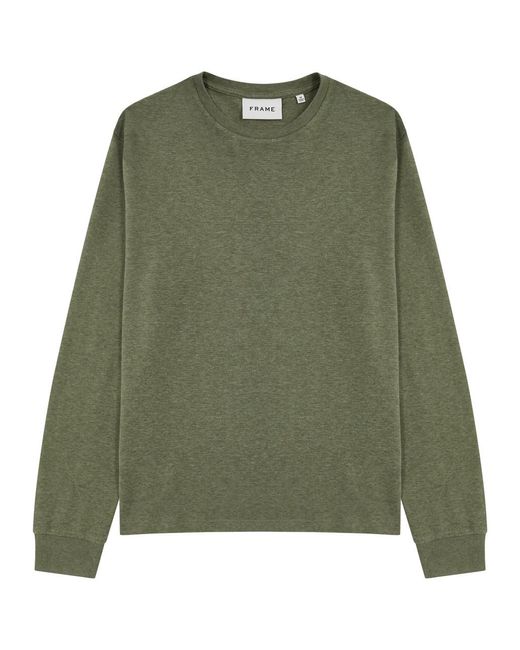 FRAME Green Duo Fold Cotton Sweatshirt for men
