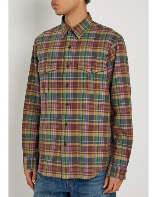 Polo Ralph Lauren Brown Plaid Cotton Shirt for men