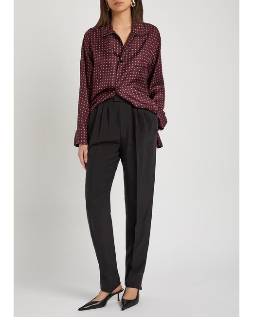 Saint Laurent Purple Patterned Silk Shirt