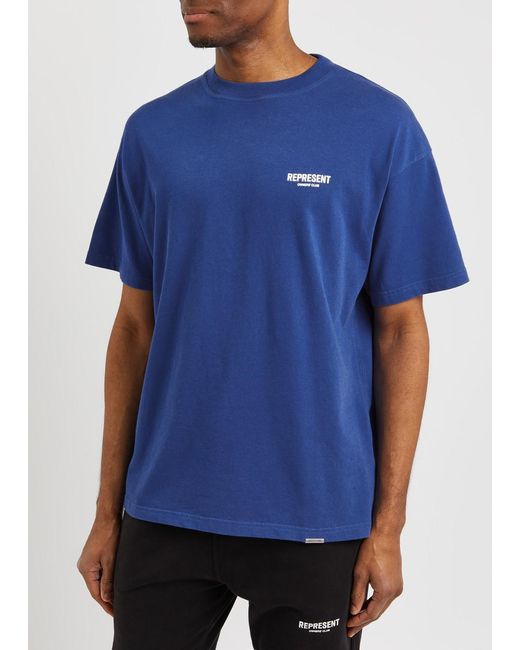 Represent Blue Owners Club Logo Cotton T-shirt for men