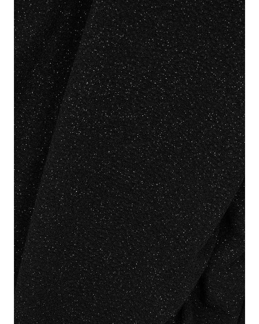 Day Birger et Mikkelsen Black Marion Ruched Metallic-knit Midi Dress