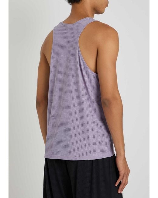 Satisfy Purple Space-O Singlet Stretch-Jersey Running Tank Top for men
