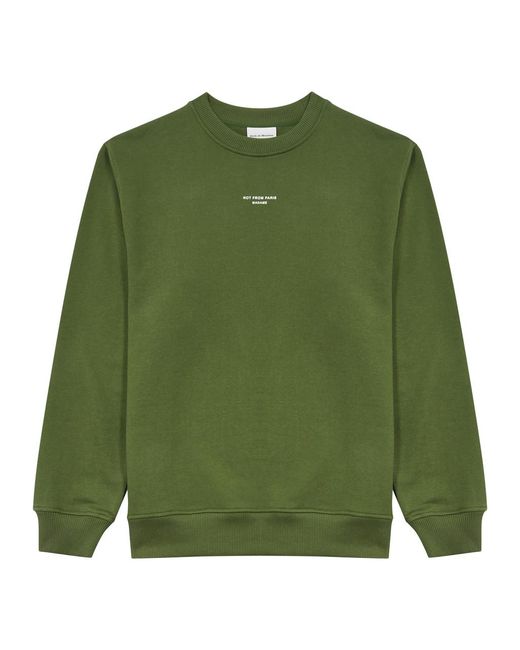 Drole de Monsieur Green Logo-Print Cotton Sweatshirt for men