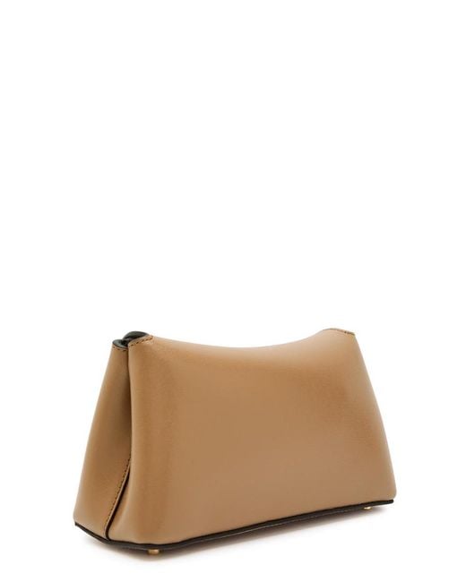 Totême  Brown T-Lock Mini Leather Clutch