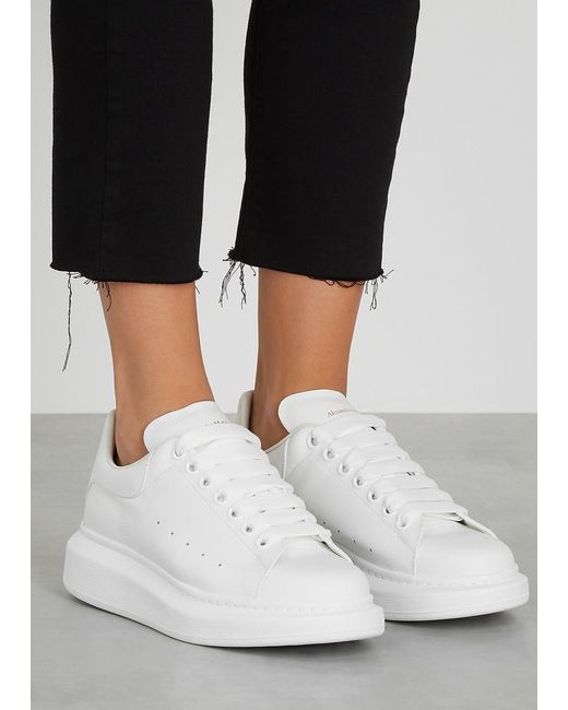 Alexander McQueen White Oversized Leather Sneakers, Sneakers