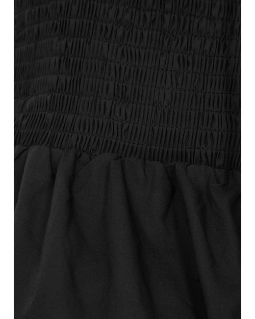 Faithfull The Brand Black Camera Cotton Midi Dress