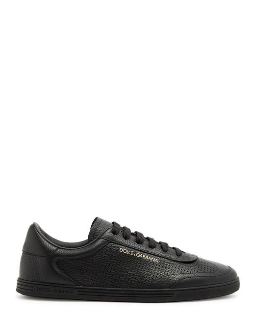 Dolce & Gabbana Black Saint Tropez Leather Sneakers for men