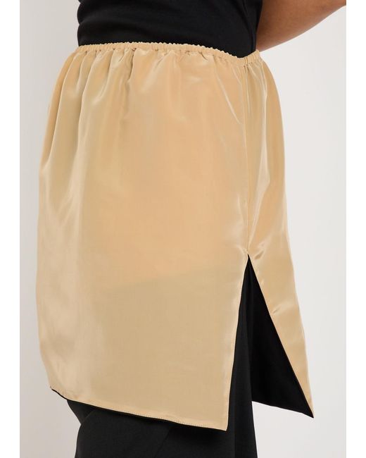 Calvin Klein Black Sully Layered Wool And Silk-Blend Midi Skirt