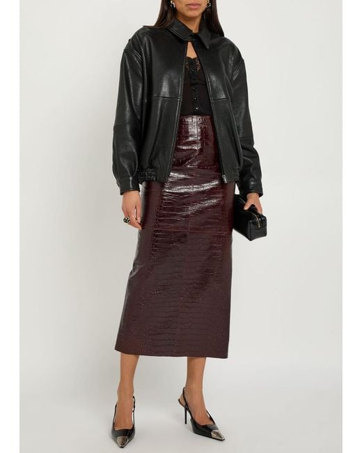 Nour Hammour Black Doran Leather Jacket