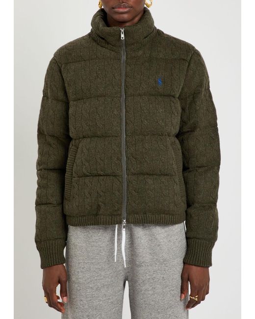 Polo Ralph Lauren Green Padded Wool And Cashmere-Blend Jacket