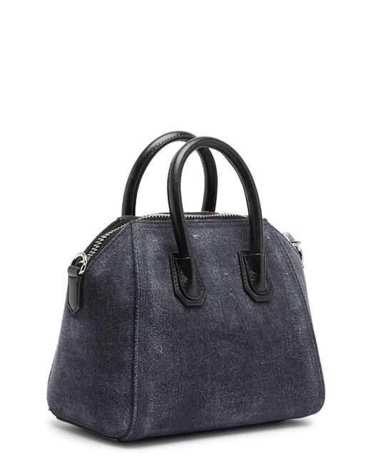 Givenchy Black Antigona Mini Denim Top Handle Bag