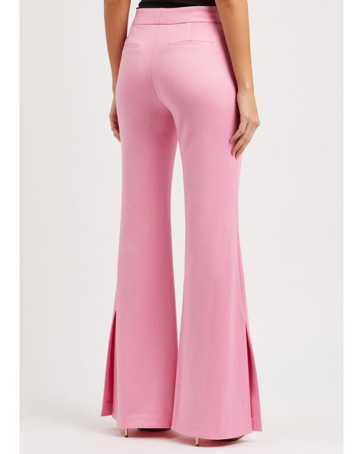 Alice + Olivia Pink Alice + Olivia Danette Flared Woven Trousers