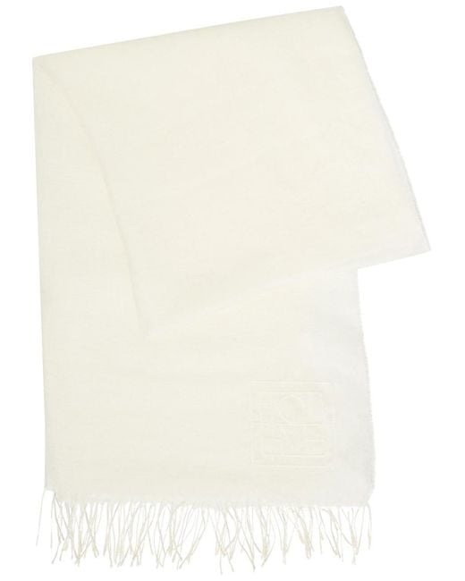 Totême Natural Logo-Embroidered Frayed Linen Sarong